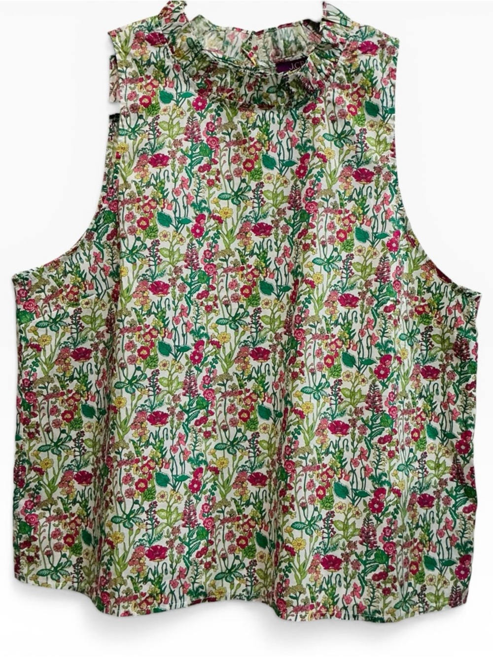 NWT J. Crew Fleur Liberty Fabric Floral Print Ruffle Collar Sleeveless Top Rare
